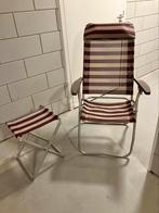 Eén Crespo verstelbare stoel met krukje., Gebruikt, Campingstoel