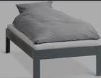 Bedframe Kilden Jysk 90x200 Grijs met lattenbodem, 90 cm, Eenpersoons, Ophalen of Verzenden, Zo goed als nieuw