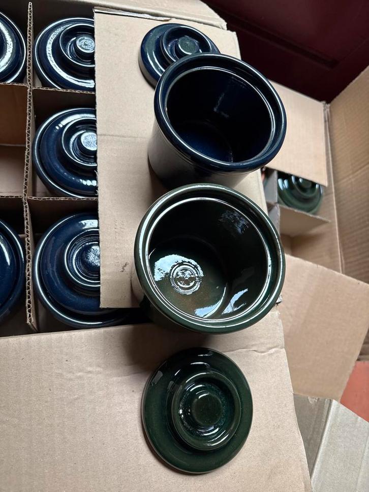Vintage Keramische Potjes met Deksel, Huis en Inrichting, Keuken | Keukenbenodigdheden, Zo goed als nieuw, Ophalen