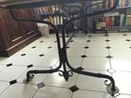 Unieke tafel met smeedijzeren onderstel zwart gelakt, Antiek en Kunst, Ophalen