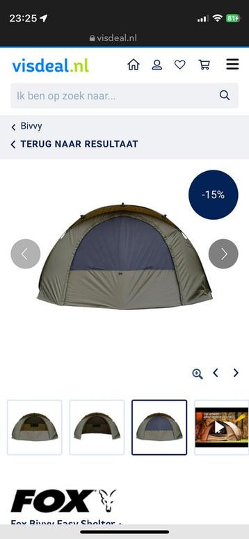Fox vis tent beschikbaar voor biedingen