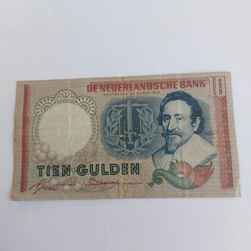 10 gulden biljet Hugo de Groot uit 1953 in ZF, Postzegels en Munten, Bankbiljetten | Nederland, Los biljet, 10 gulden, Ophalen of Verzenden