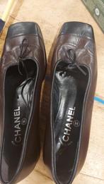 Chanel Leren Ballerina's Maat 38,5, Ophalen of Verzenden, Gedragen, Zwart, Ballerina's