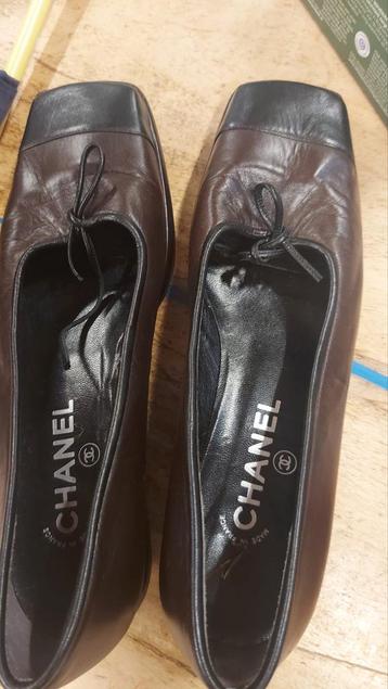 Chanel Leren Ballerina's Maat 38,5 beschikbaar voor biedingen