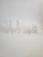 Glaswerk vintage mooie set peper zout olie azijn, Antiek en Kunst, Ophalen of Verzenden