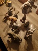 Houten dierenbeelden collectie - Olifant, hert, etc., Verzamelen, Beelden en Beeldjes, Ophalen of Verzenden, Gebruikt, Dier