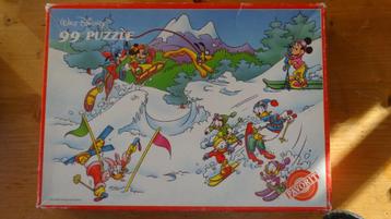 Puzzel Donald Duck op Wintersport (Favorit) 99 stukjes beschikbaar voor biedingen