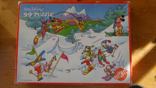 Puzzel Donald Duck op Wintersport (Favorit) 99 stukjes, Kinderen en Baby's, Speelgoed | Kinderpuzzels, Zo goed als nieuw, 6 jaar of ouder