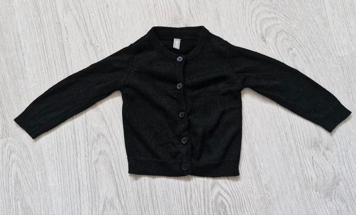 Glitter vestje maat 74 zwart met witte glitter, Kinderen en Baby's, Babykleding | Maat 74, Zo goed als nieuw, Meisje, Truitje of Vestje