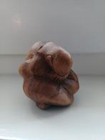 Hout mini yogi man 6cm. reizen, geluk. Cadeau tip, Huis en Inrichting, Woonaccessoires | Boeddhabeelden, Ophalen of Verzenden