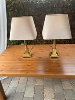 Messing Tafellamp met Beige Kap - 70cm, Ophalen, Gebruikt, Metaal, 50 tot 75 cm