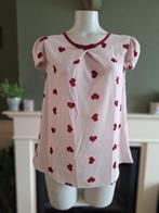 Rinascimento oud roze rode hartjes top shirt L gratis verz, Verzenden, Zo goed als nieuw, Roze, Zonder mouw