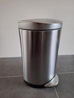 Simplehuman halfronde pedaalemmer 10 liter met stevig pedaal, Met pedaal, Ophalen of Verzenden, Zo goed als nieuw, Rvs
