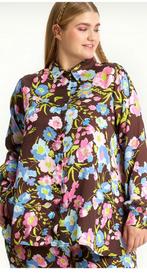 Anyday Aya blouse bruin blauw roze bloem satijnlook S 42 44, Kleding | Dames, Blouses en Tunieken, Anyday, Bruin, Maat 42/44 (L)