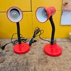 Set van 2 rode KPI Helmond bureaulampen, Gebruikt, Ophalen of Verzenden, Modern, Minder dan 50 cm
