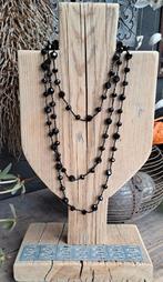 Ketting zwart met facet kralen. 80 cm. Gehaakt met zwarte me, Sieraden, Tassen en Uiterlijk, Kettingen, Ophalen of Verzenden, Nieuw