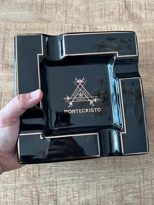 Montecristo - luxe asbak/ vierkant zwart (NIEUW), Verzamelen, Rookartikelen, Aanstekers en Luciferdoosjes, Nieuw, Asbak, Ophalen of Verzenden