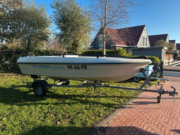 Terhi 4100 , incl Kalf trailer. Nette set!, Watersport en Boten, Vis- en Consoleboten, Zo goed als nieuw, Tot 10 pk, 3 tot 6 meter