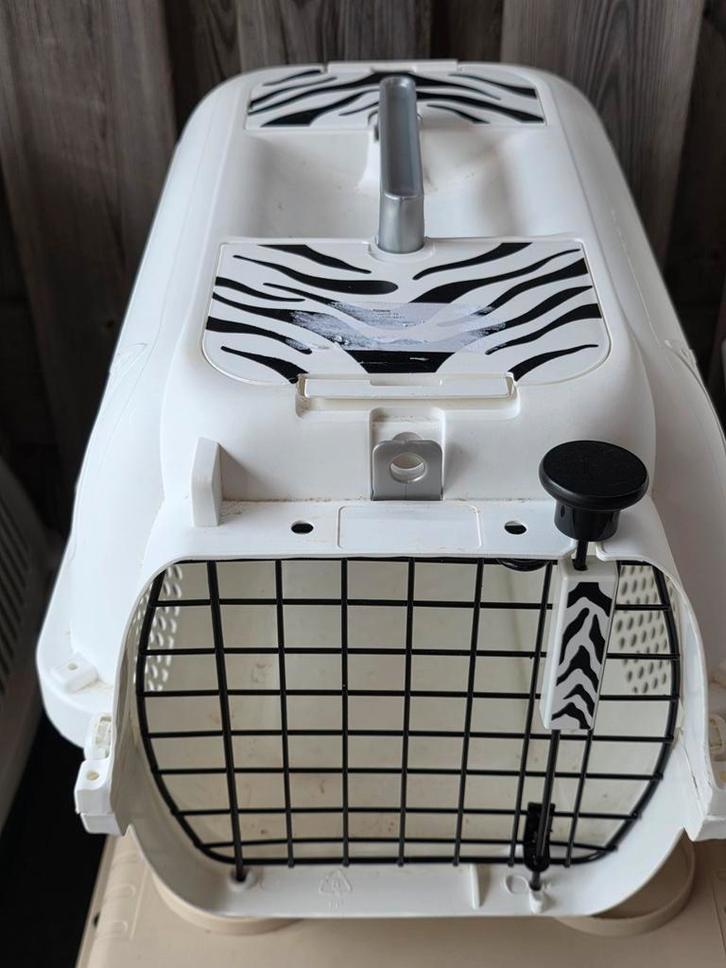 Witte reismand met tijger print, Dieren en Toebehoren, Transportboxen, Gebruikt, Ophalen of Verzenden