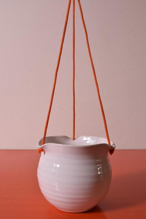 Retro vintage jaren 70 hang bloempot / plantenhanger, Antiek en Kunst, Antiek | Keramiek en Aardewerk, Ophalen of Verzenden