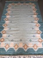 Groot (3x2m!) handgeweven wollen röllakan, NIEUW VLOERKLEED, Scandinavisch design, Geen, Groen, Ophalen of Verzenden