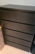 Ikea Malm ladekast 6 lades zwart, Ophalen, Gebruikt, 50 tot 100 cm, 3 of 4 laden