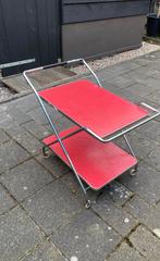 Retro serveer troley kar rood  vintage, Verzamelen, Ophalen of Verzenden, Huis en Inrichting