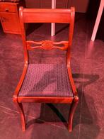 Vier vintage eetkamerstoelen, Huis en Inrichting, Stoelen, Ophalen, Gebruikt, Bruin, Vintage