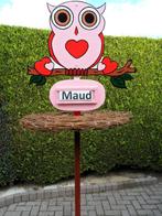 Geboorte geboorteborden geboortebord roze uil op nest., Ophalen, Nieuw, Geboortebord