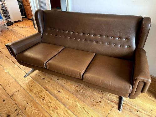 Origineel jaren 70 bankstel, Huis en Inrichting, Banken | Bankstellen, Gebruikt, Rechte bank, Driepersoons, 150 tot 200 cm, 75 tot 100 cm