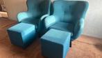 2 Fauteuils en 2 poefs gratis ophalen vandaag!!, Huis en Inrichting, Fauteuils, Ophalen, Zo goed als nieuw, 75 tot 100 cm, 50 tot 75 cm