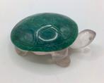 Vintage Jade en Rozenkwarts beeld schildpad van handgemaakt, Verzenden