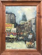 Straatgezicht. Parijs. 1954, Antiek en Kunst, Kunst | Schilderijen | Klassiek, Ophalen of Verzenden