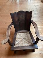 4 x Antieke stoelen met wapenschild en rieten zitting, Antiek en Kunst, Antiek | Meubels | Stoelen en Banken, Ophalen