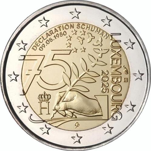 2 Euro Luxemburg 2025 - 75 jaar Schuman Verklaring - UNC, Postzegels en Munten, Munten | Europa | Euromunten, Losse munt, 2 euro