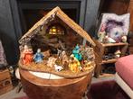 Kerststal nr. 1 met muziekdoos! ,hoog 27 cm,lengte 39,br. 24, Diversen, Kerst, Ophalen of Verzenden, Zo goed als nieuw