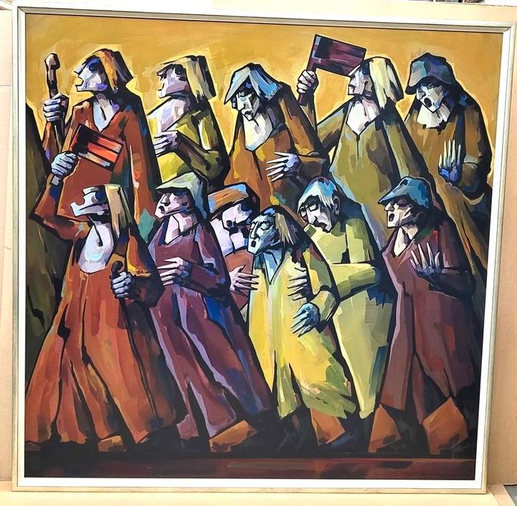 Nest MARTENS, de ratelaars, Antiek en Kunst, Kunst | Schilderijen | Klassiek, Ophalen