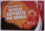 Metalen Coca Cola voetbal plaat Coca-Cola supporter Oranje, Nieuw, Ophalen of Verzenden