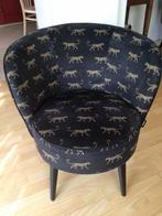 Wood fauteuil Bo fluweel panter, Huis en Inrichting, Fauteuils, Ophalen, Zo goed als nieuw