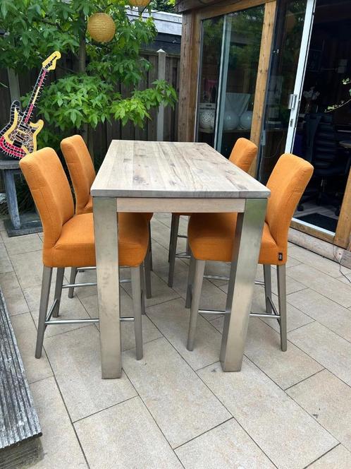 Bartafel met 4 stoelen Henders & Hazel, Huis en Inrichting, Tafels | Statafels, Gebruikt, Ophalen