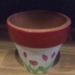 Vintage terracotta bloempot uniek geglazuurde diverse, Tuin en Terras, Bloempotten, Binnen, Ophalen of Verzenden, Zo goed als nieuw