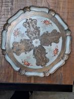 Victoriaans dienblad Italiaans florentijns, Ophalen of Verzenden, Zo goed als nieuw, Rond, Hout