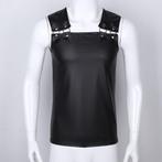 Zwart leren heren overal shirt / wetlook sexy lak gay mannen, Verzenden, Nieuw, Kleding