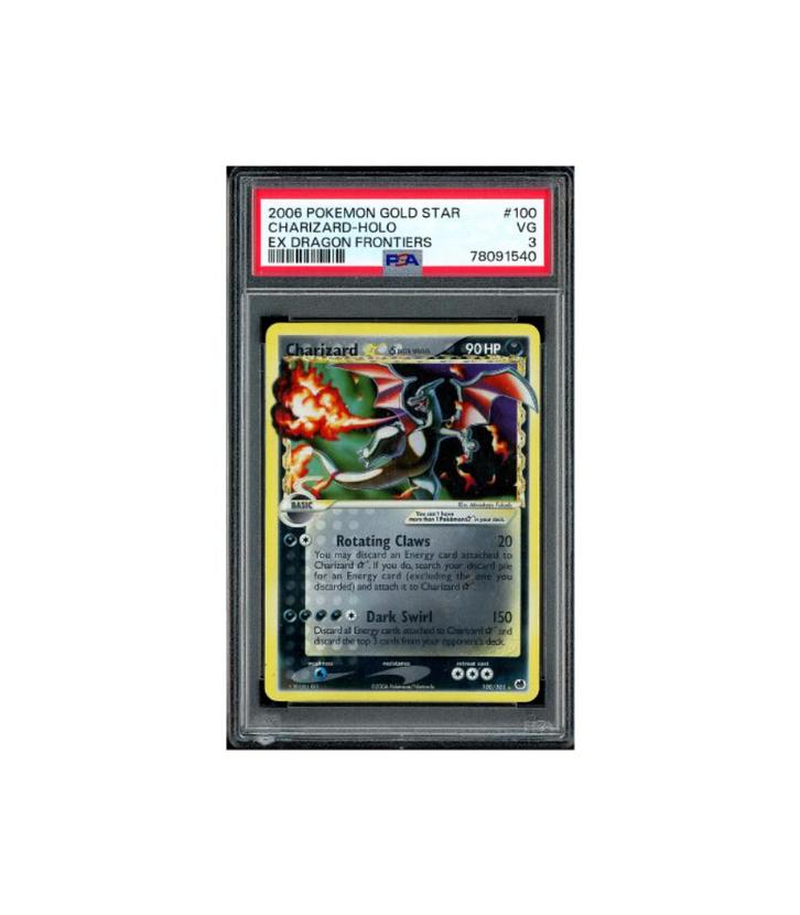 Pokemon Charizard Gold Star EX Dragon Frontiers #100 PSA 3, Hobby en Vrije tijd, Verzamelkaartspellen | Pokémon, Zo goed als nieuw
