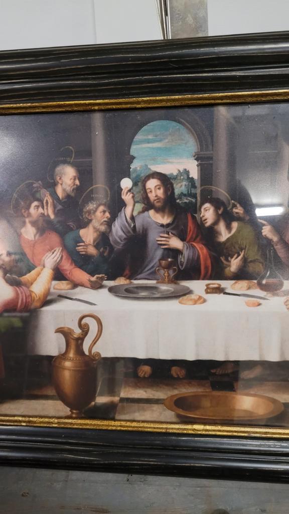 Het Laatste Avondmaal - Ingelijste Print, Antiek en Kunst, Kunst | Schilderijen | Klassiek, Ophalen of Verzenden