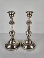 Gemerkte verzilverde kandelaars, Engeland, midden 19e eeuw, Ophalen of Verzenden, Koper