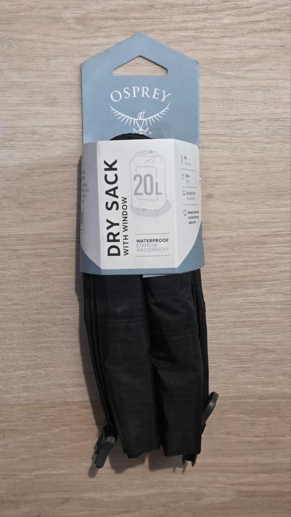 Osprey DrySack 20L Zwart - Nieuw!, Caravans en Kamperen, Kampeeraccessoires, Nieuw, Ophalen of Verzenden
