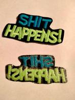 Shit Happens vintage logo patch grappig kleding embleem, Hobby en Vrije tijd, Ophalen of Verzenden, Zo goed als nieuw, Overige typen
