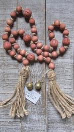 DECORATIE HOUTEN KRALEN MET BELLETJES, Ophalen of Verzenden, Nieuw