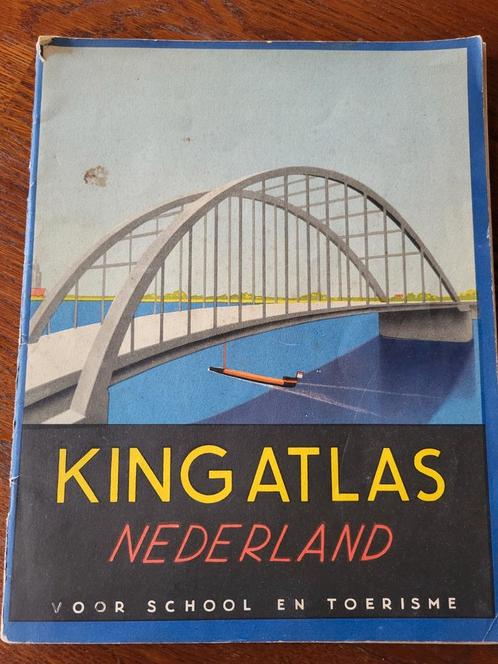 King Atlas Nederland - Vintage Schoolatlas, Boeken, Atlassen en Landkaarten, Gelezen, Overige atlassen, Nederland, 1800 tot 2000